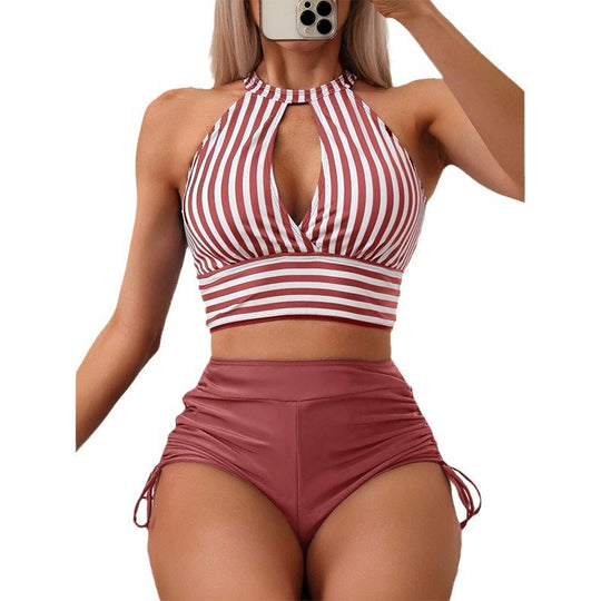 Damen Bikini mit hoch geschnittenem Slip und raffiniertem Cut-Out EB