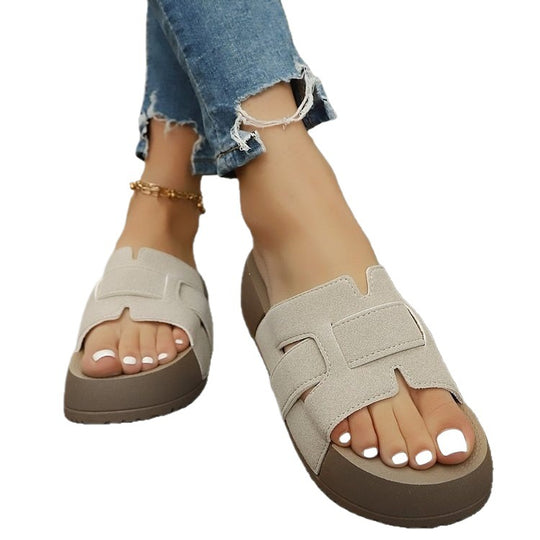 Damen Komfortable Mules mit modischem Riemendesign EB