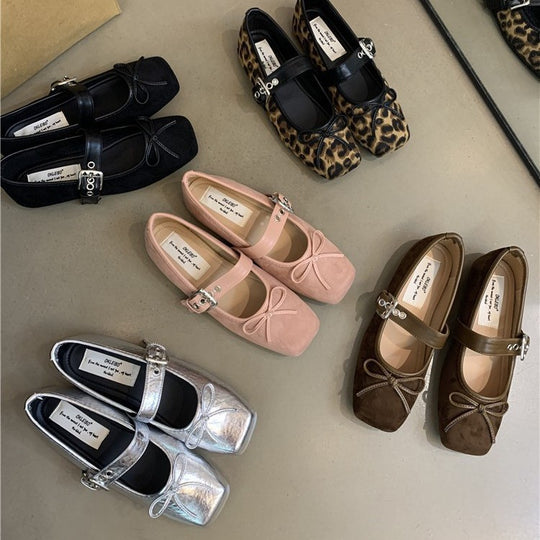Damen Ballerinas mit modischem Schnallen-Detail und bequemem Fußbett EB