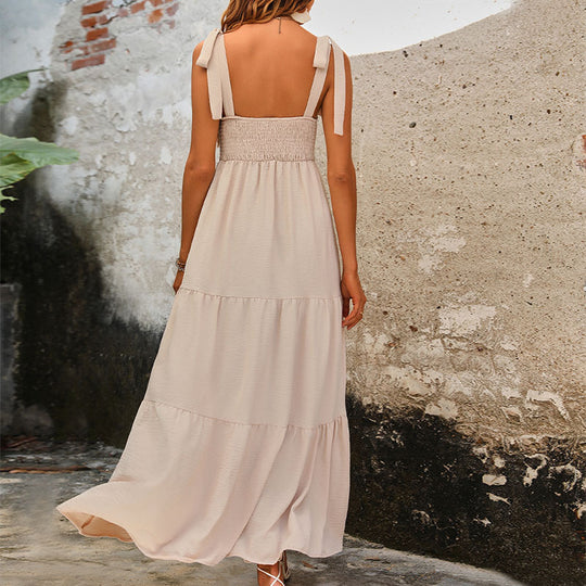 Damen Maxikleid mit verstellbaren Spaghettiträgern EB