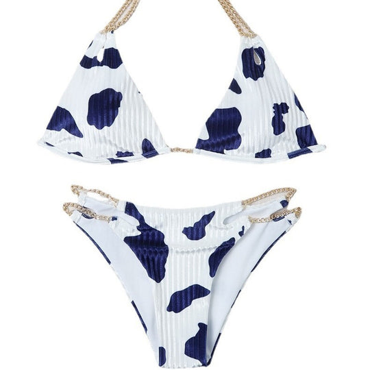 Damen Triangel-Bikini mit luxuriösen Kettenakzenten EB