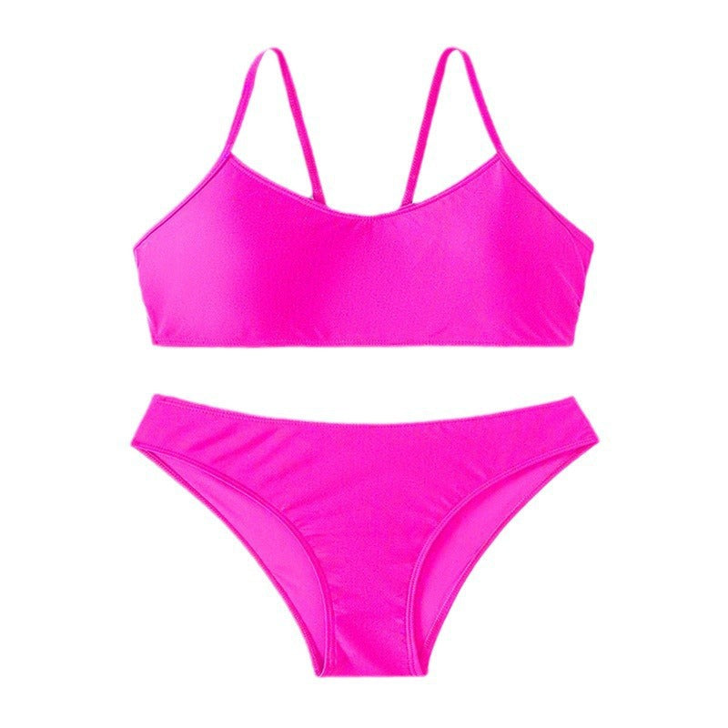 Damen Sport-Bikini-Set mit hochgezogenem Schnitt und feinen Trägern EB