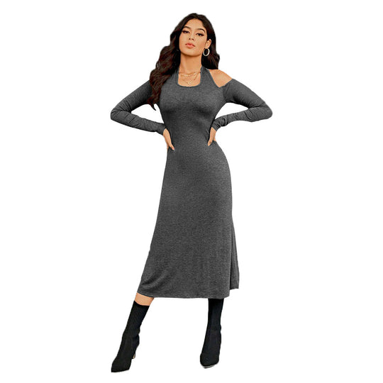 Damen figurbetontes Midikleid mit Neckholder, Cut-Out-Schultern und taillierter Jersey-Silhouette Eichborn Berlin