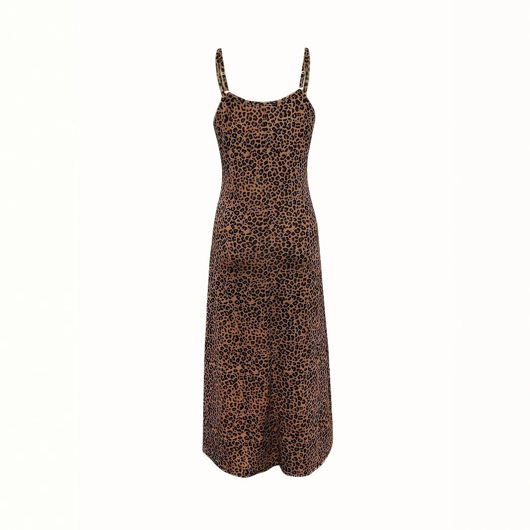 Damen Maxikleid mit raffinierten Tierdruck-Design EB