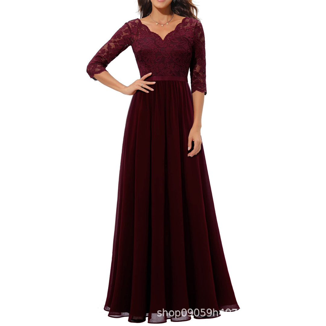 Damen elegantes Spitzenkleid EB