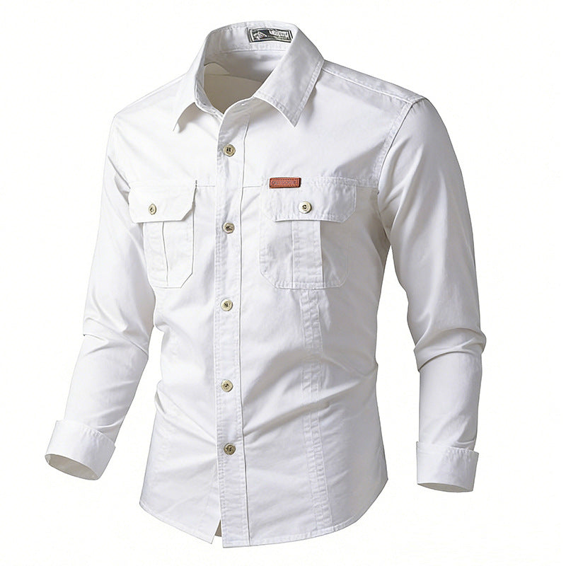 Herren nan leichte Overshirt-Jacke mit Klappbrusttaschen und klassischem Hemdkragen EB