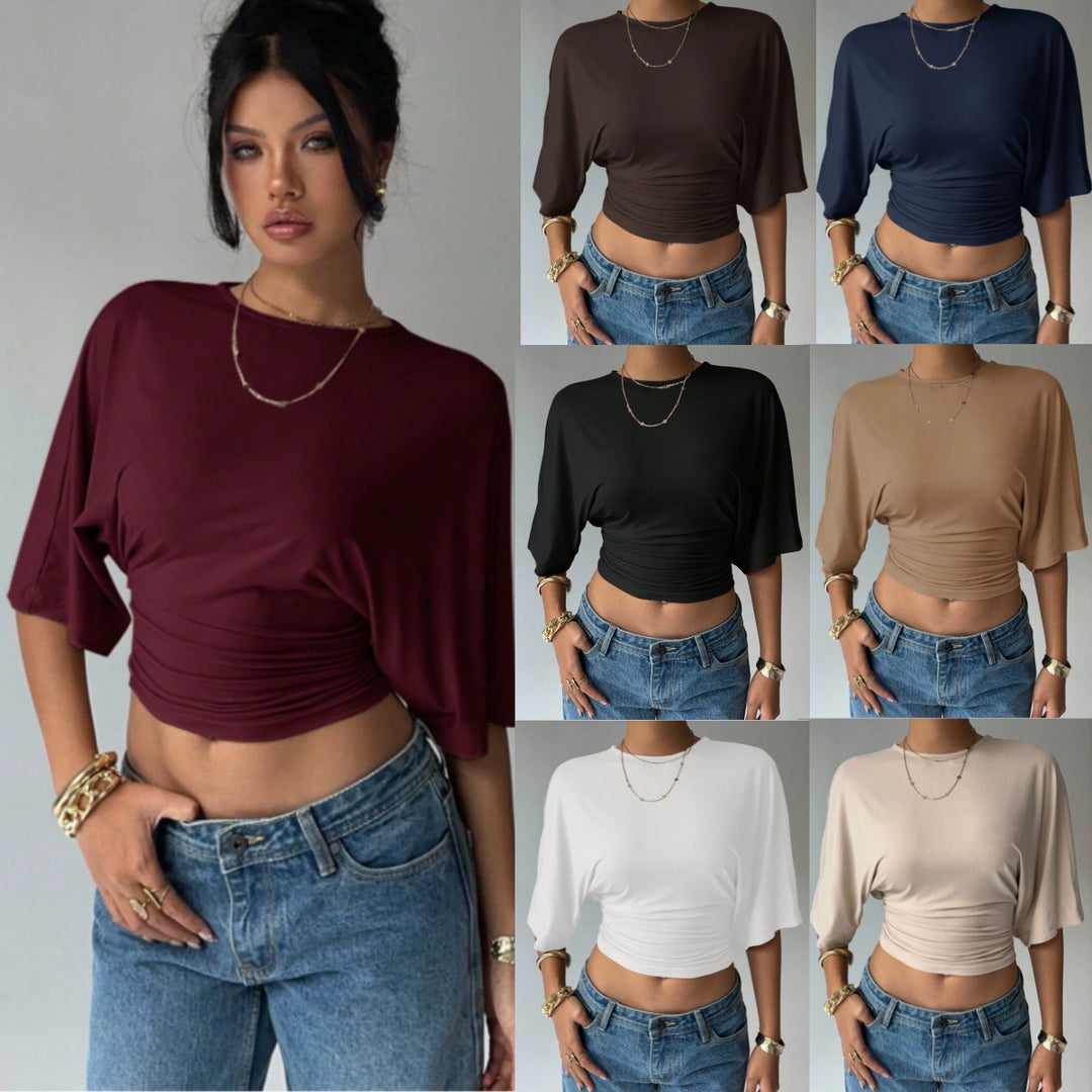 Damen Kurzärmliges Crop-Top EB