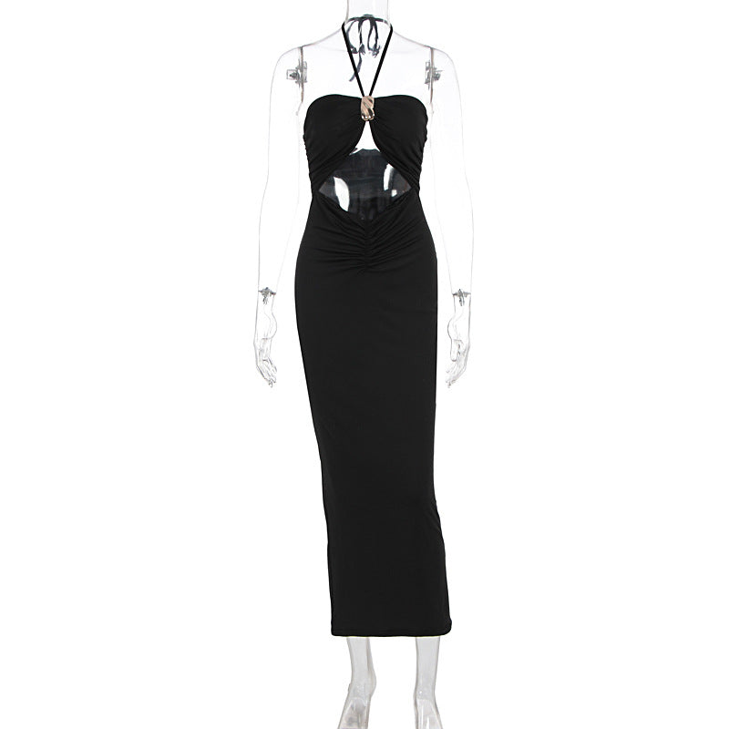 Damen figurbetontes Abendkleid mit schulterfreiem Design und eleganter Drapierung EB