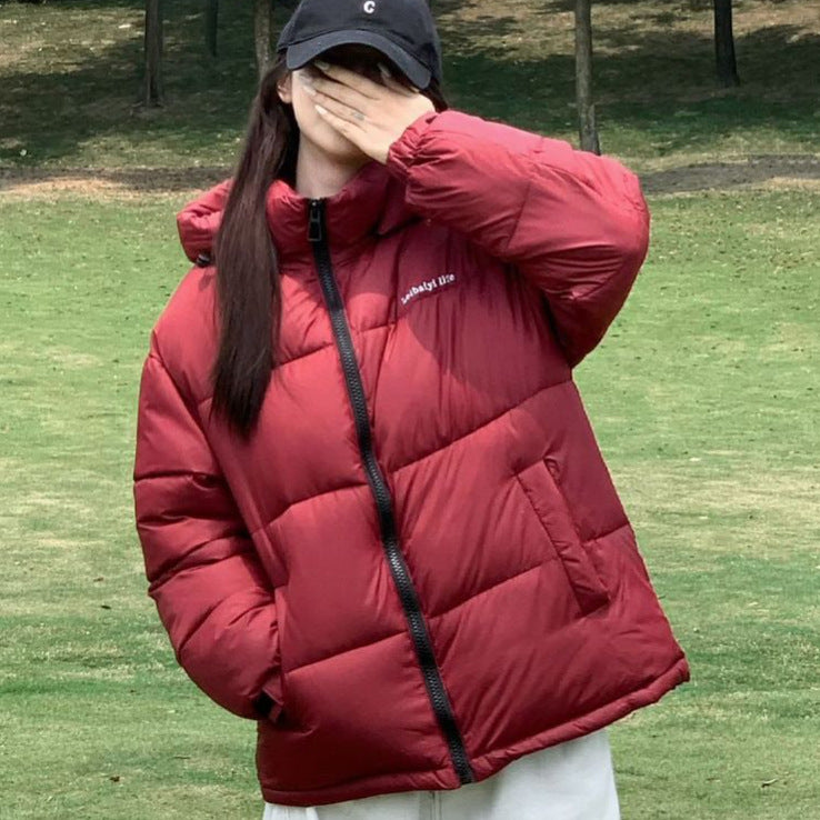 Damen Thermoisolierte Pufferjacke mit verstellbarer Kapuze und seitlichen Taschen EB