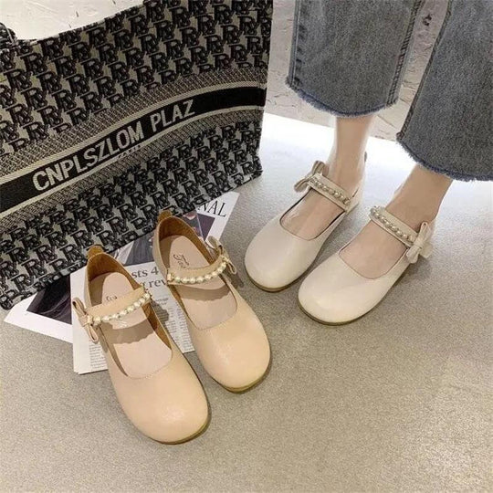 Damen elegante Clogs mit modischem Riemen und dekorativen Perlen EB