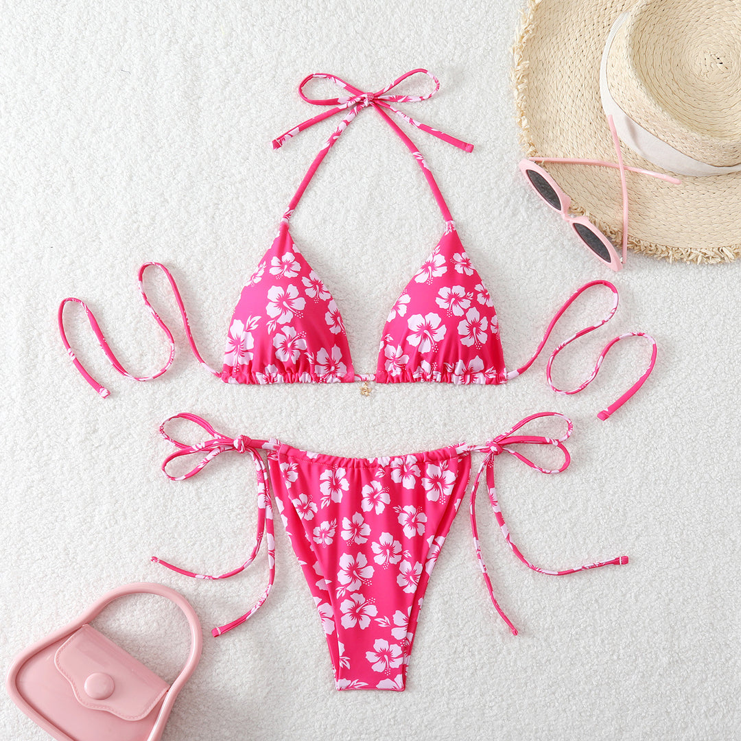 Damen Triangel-Bikini mit verspieltem Kirschmuster EB