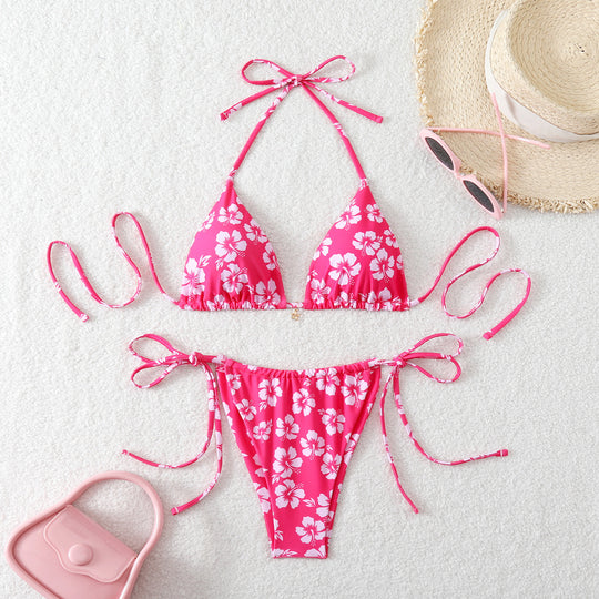 Damen Triangel-Bikini mit verspieltem Kirschmuster EB