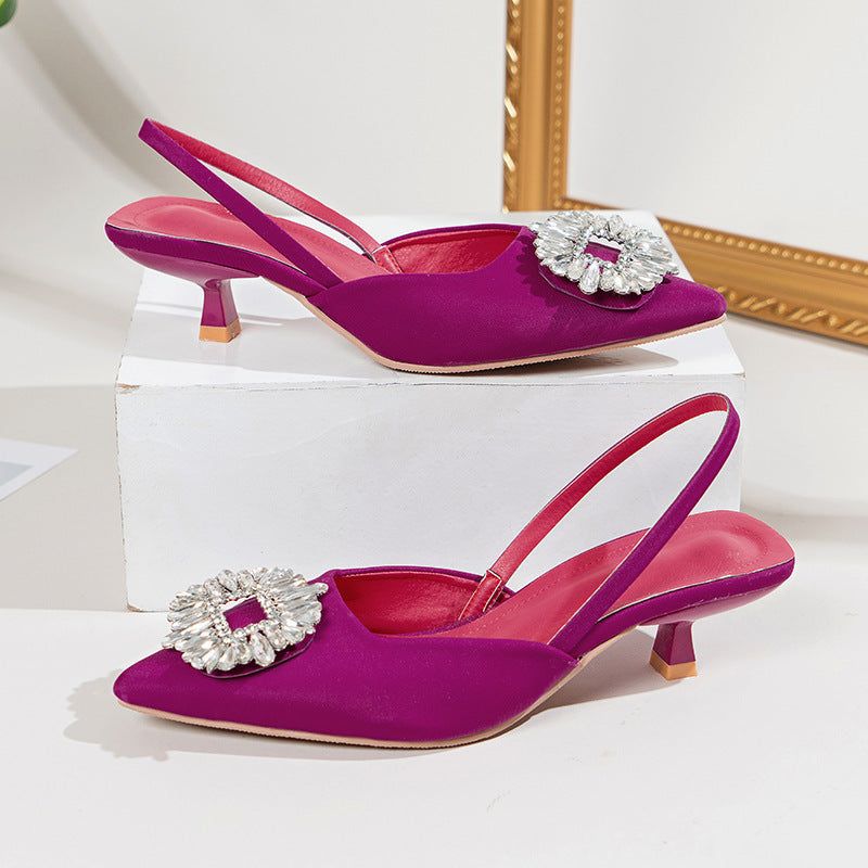 Damen Slingback-Pumps mit funkelndem Schmuckdetail EB