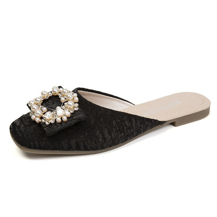 Damen elegante Mules mit Schmuckdetails EB