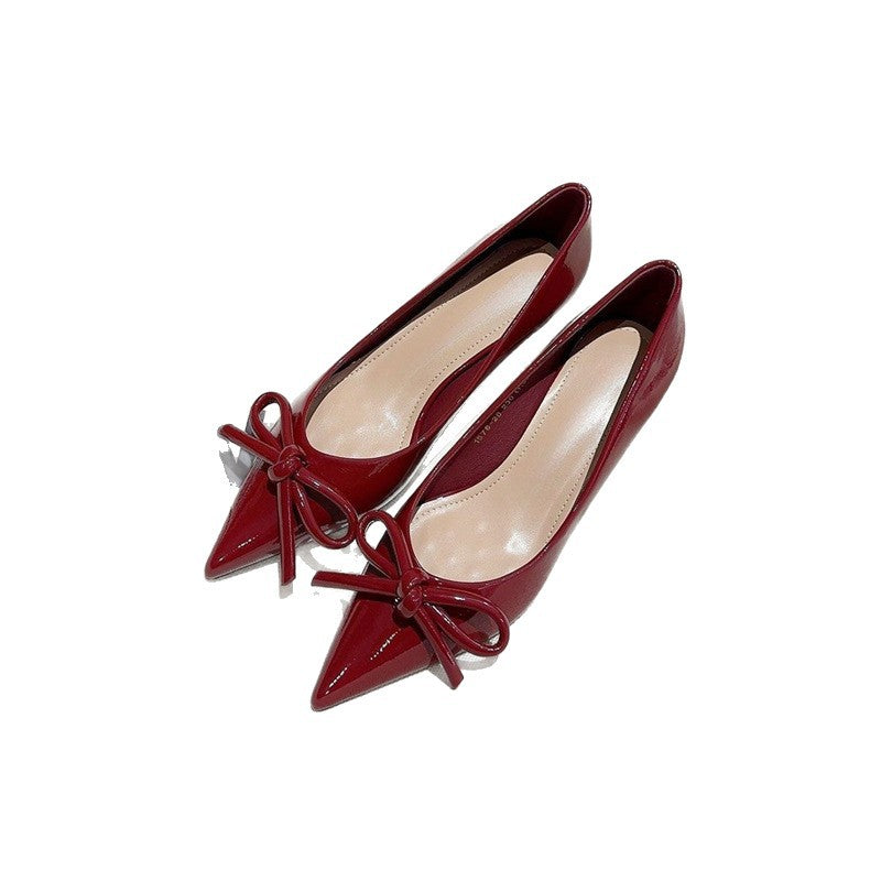 Damen elegante Slingback Pumps mit verspielter Schleifenverzierung EB