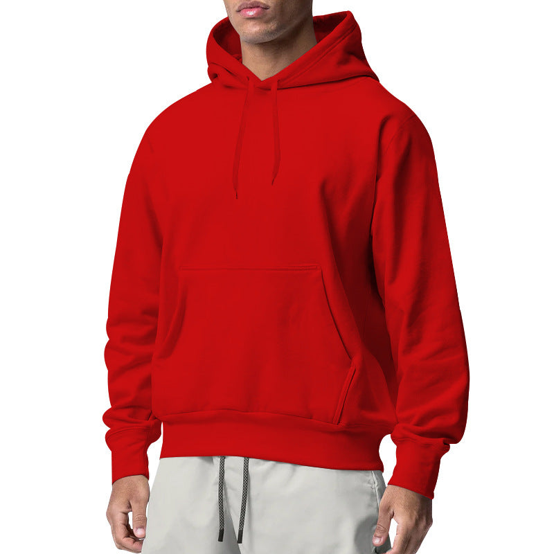 Herren nan Kapuzenpullover mit Kängurutasche, Relaxed-Fit und gerippten Bündchen EB