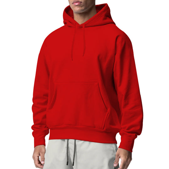 Herren nan Kapuzenpullover mit Kängurutasche, Relaxed-Fit und gerippten Bündchen EB