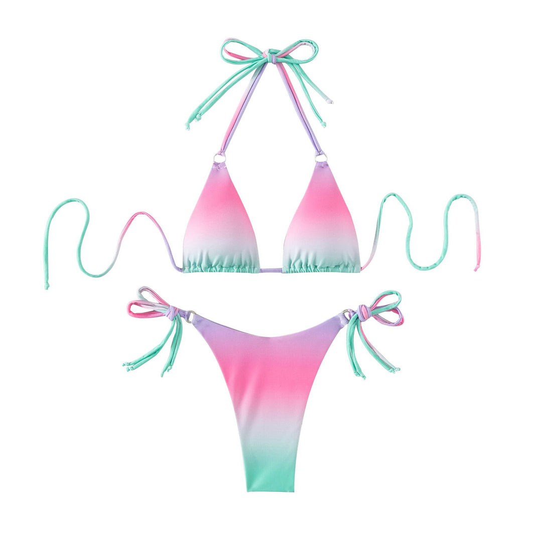 Damen Triangel-Bikini mit individuell anpassbarem Bindesystem und modischem Farbverlauf EB