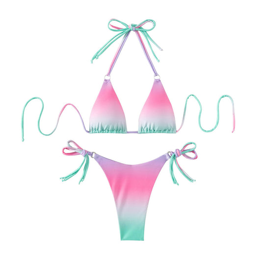 Damen Triangel-Bikini mit individuell anpassbarem Bindesystem und modischem Farbverlauf EB