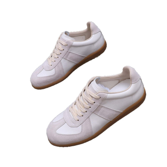 Damen Sportliche Leder Sneakers mit modischem Design und rutschfester Sohle EB