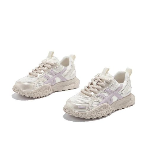Damen Sportliche Trend-Sneaker mit atmungsaktiven Mesh-Obermaterialien und stoßdämpfender Sohle EB