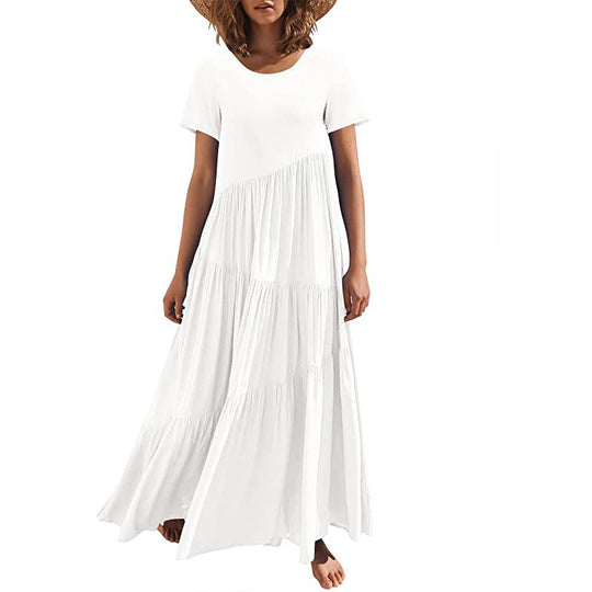 Damen Maxikleid mit lässiger Passform und fließendem Saum EB