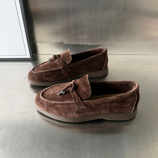 Damen Mokassins aus weichem Wildleder mit eleganter Schleifenverzierung EB