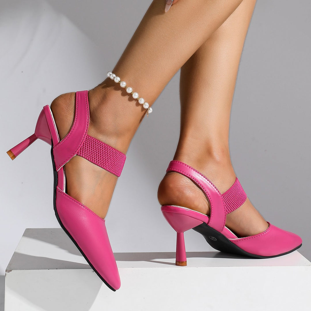 Damen Slingback Pumps mit elastischem Einsatz und elegantem Stiletto Absatz EB