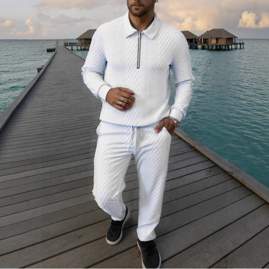 Herren Elegantes Strickanzug aus atmungsaktivem Material mit Stehkragen EB