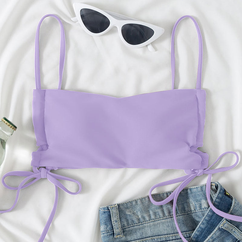 Damen Crop-Top mit verstellbaren Schleifen EB