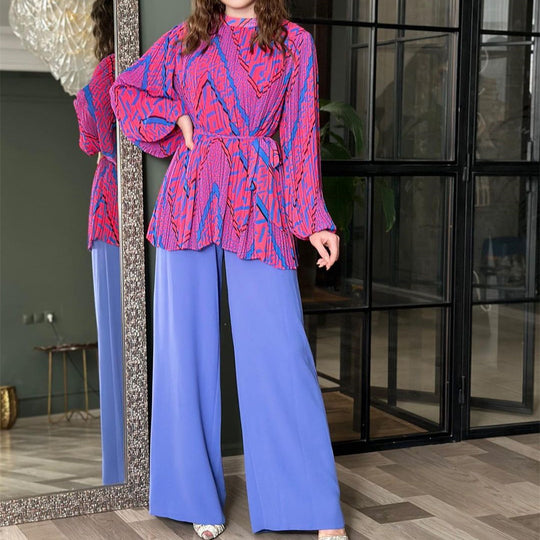 Damen modische Bluse mit voluminösen Ärmeln EB