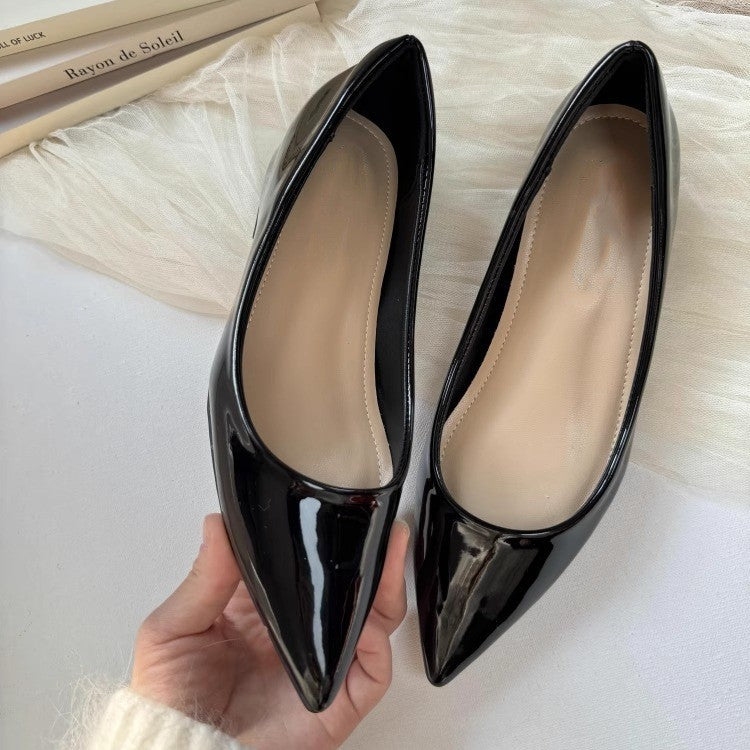 Damen spitze Ballerinas mit elegantem Glanzfinish EB