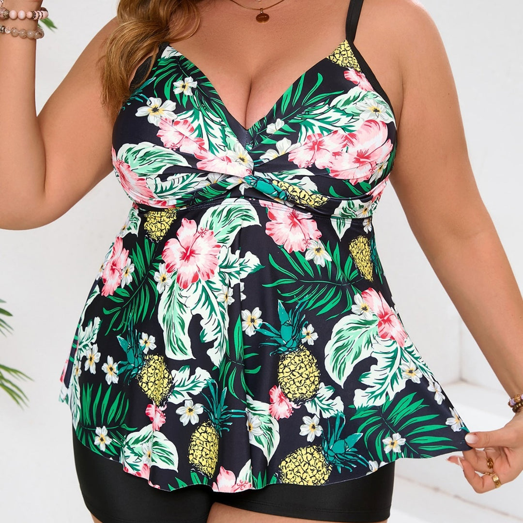 Damen Tankini mit floralem Design und figurformendem Schnitt EB