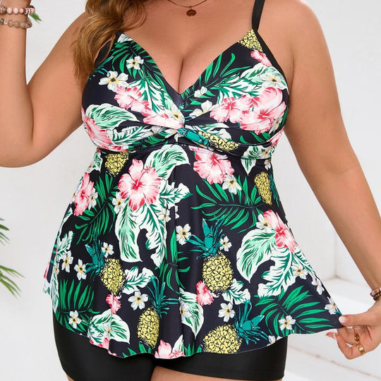 Damen Tankini mit floralem Design und figurformendem Schnitt EB