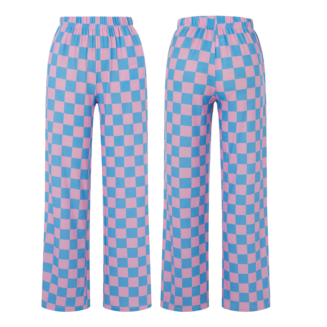 Damen Karierte Palazzohose EB