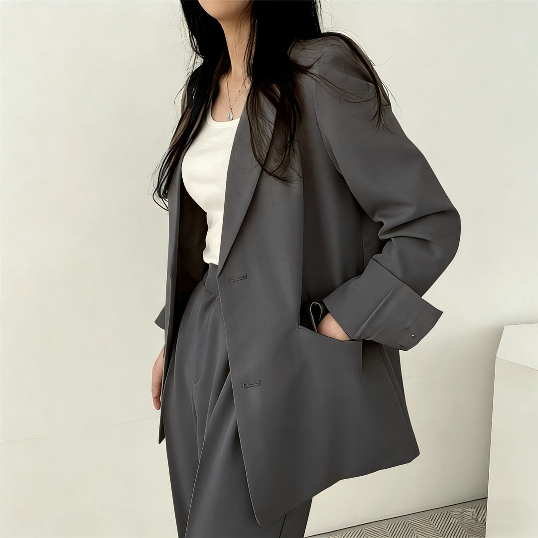 Damen elegantes Blazer-Set mit weitem Schnitt EB