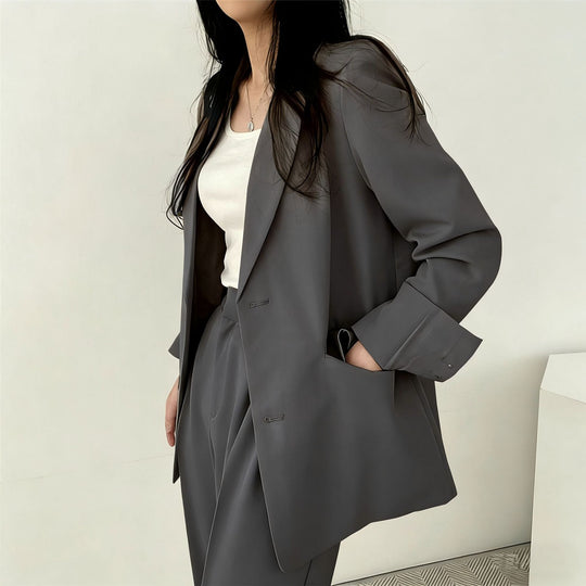 Damen elegantes Blazer-Set mit weitem Schnitt EB