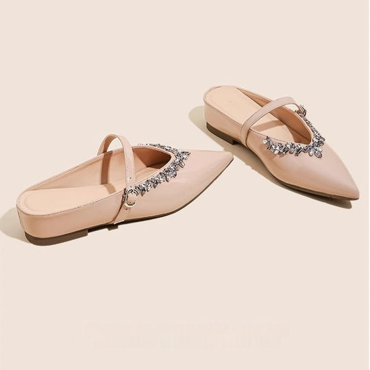 Damen elegante Slingback-Schuhe mit Kristallverzierungen EB