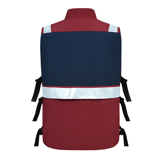 Unisex Multifunktionale Utility-Weste mit Reflektorstreifen ID‑Fenster und verstellbaren Seitengurten EB