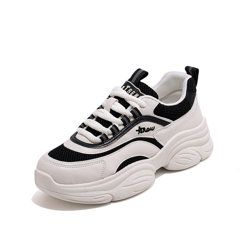 Damen modische Chunky Sneakers mit atmungsaktiver Mesh-Oberfläche und gepolsterter Sohle EB