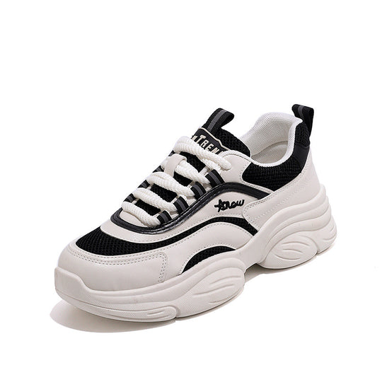 Damen modische Chunky Sneakers mit atmungsaktiver Mesh-Oberfläche und gepolsterter Sohle EB