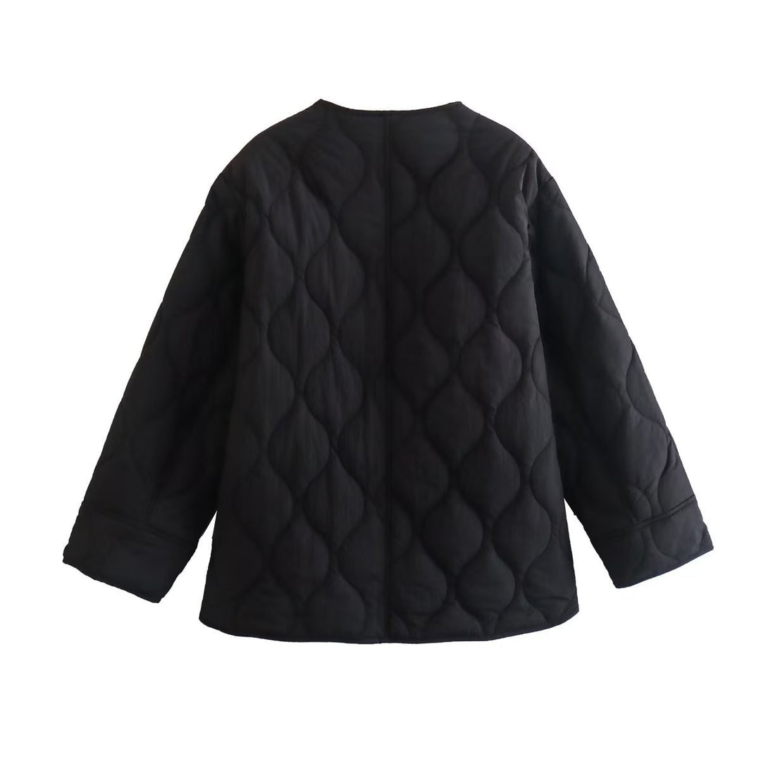 Damen gesteppte Übergangsjacke mit modischem Design und praktischen Taschen EB