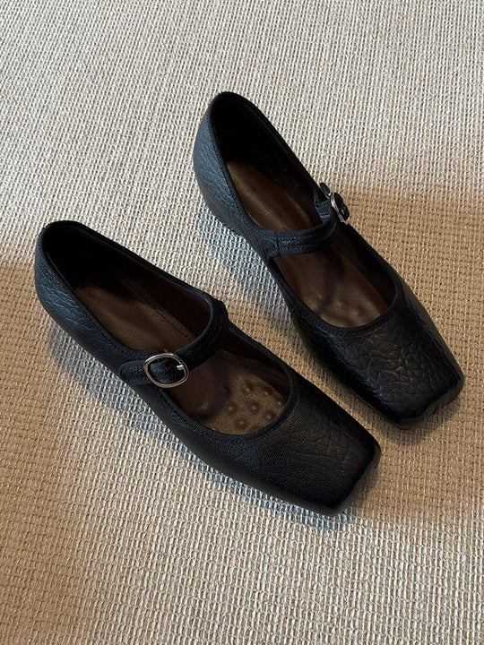 Damen Ballerinas mit einzigartigem Quadratzehen-Design und verstellbarem Riemen EB