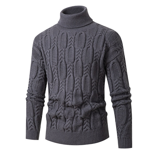Herren Hochwertiger Rollkragenpullover mit Strukturmuster EB
