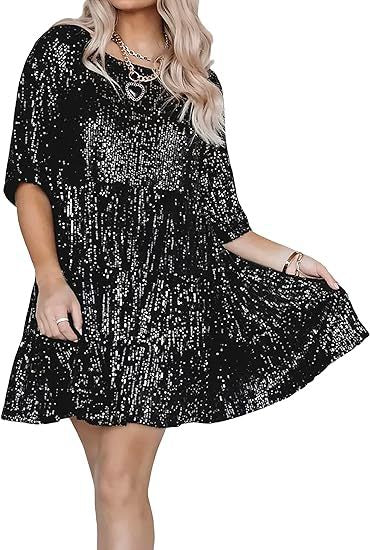 Damen Abendkleid mit funkelnden Pailletten EB