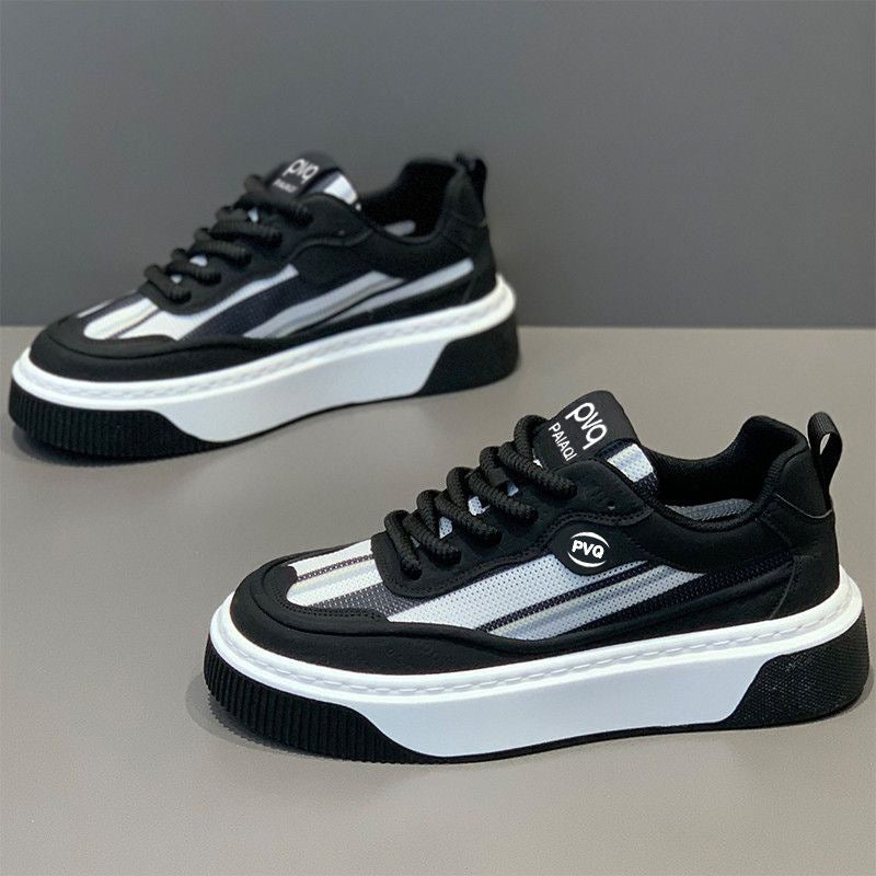 Damen modische Plateau Sneakers mit atmungsaktiver Obermaterialkombination und rutschfester Sohle EB