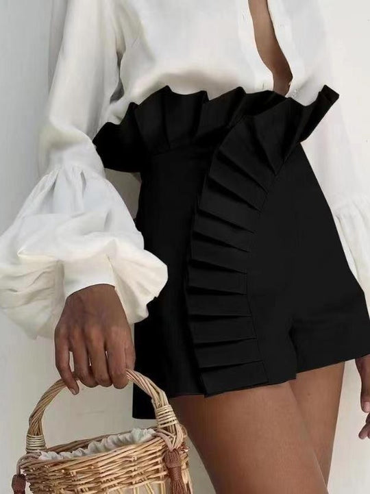 Damen Rüschenshorts mit asymmetrischem Schnitt EB