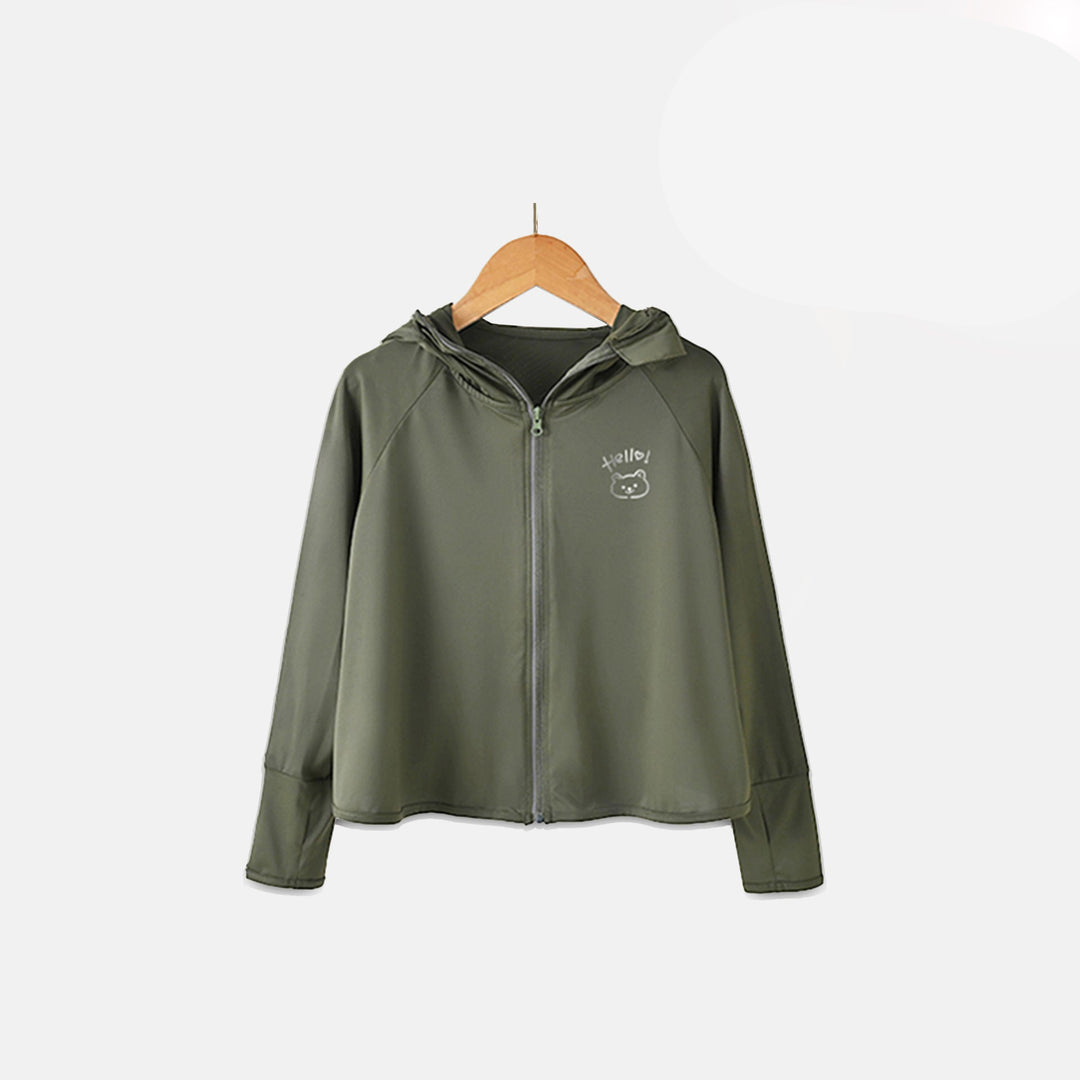 Damen atmungsaktive und wasserabweisende Sportjacke mit Kapuze EB