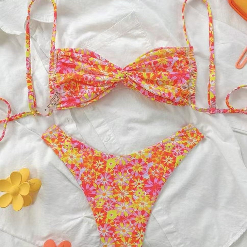 Damen Triangel-Bikini mit floralem Design EB
