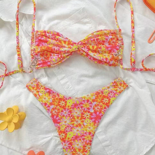 Damen Triangel-Bikini mit floralem Design EB